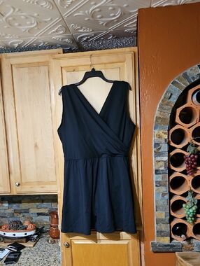 Lands' End Black One Piece Swimsuit Swim Dress Wirefree Padded NWOT